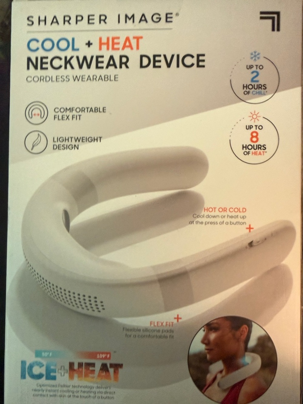 Cool + Heat Neckwear Device Sharper Image - White